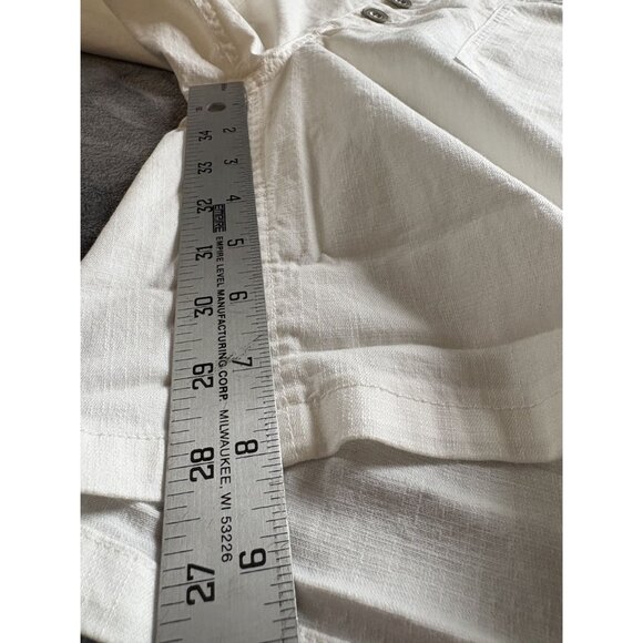 Sundance Women's Button Fly Roll Tab Shorts 8 White Summer Coastal Boho Nautical - Picture 11 of 11